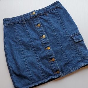 Pretty Little Thing Y2K Dark Denim Jean Mini Skirt 6